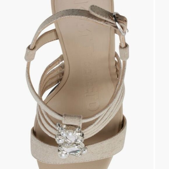 Karl Lagerfeld Paris Cicely Strappy Sandal Natural 9.5M - Picture 3 of 4